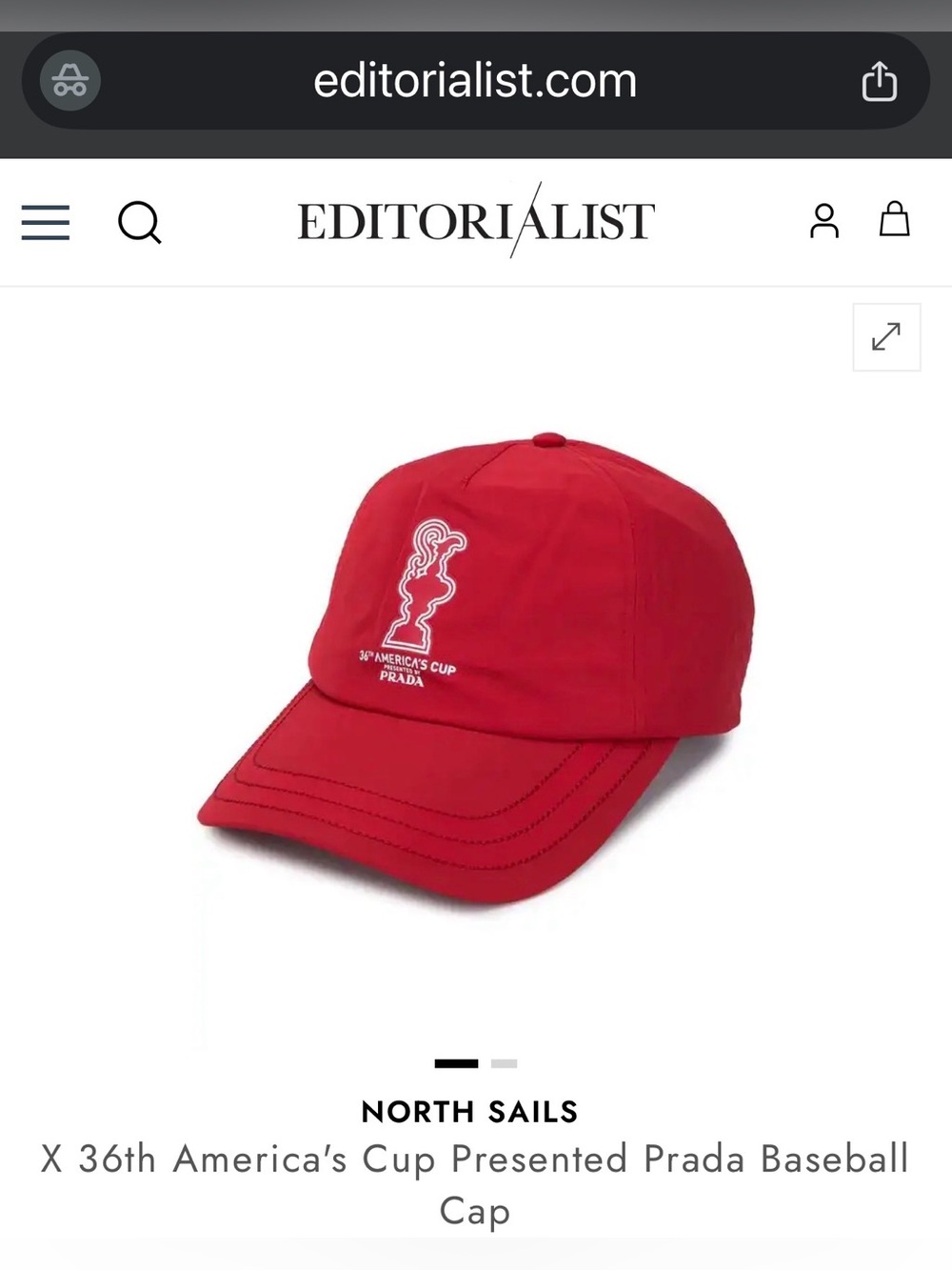 North Sails Red Baseball Cap with White Logo Embroidery